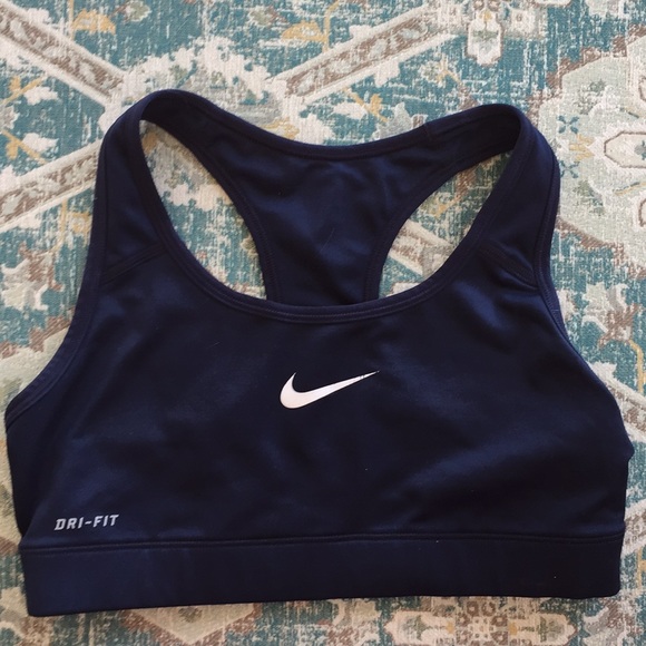 navy blue nike sports bra